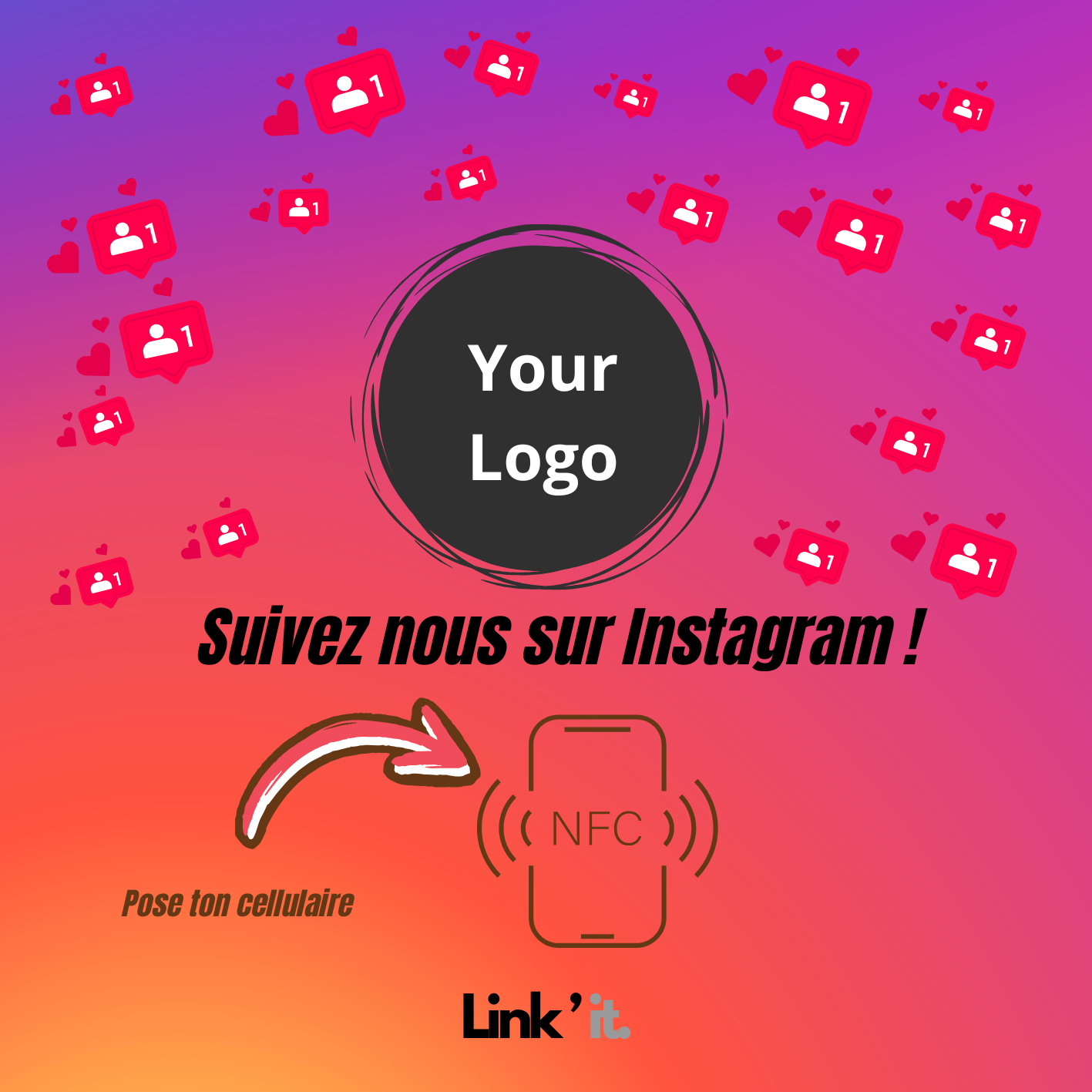 Plaque NFC personnalisée Link'it
