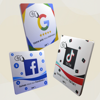 Lot de 3 Plaques NFC (Google, Facebook, Instagram, TikTok, TripAdvisor)